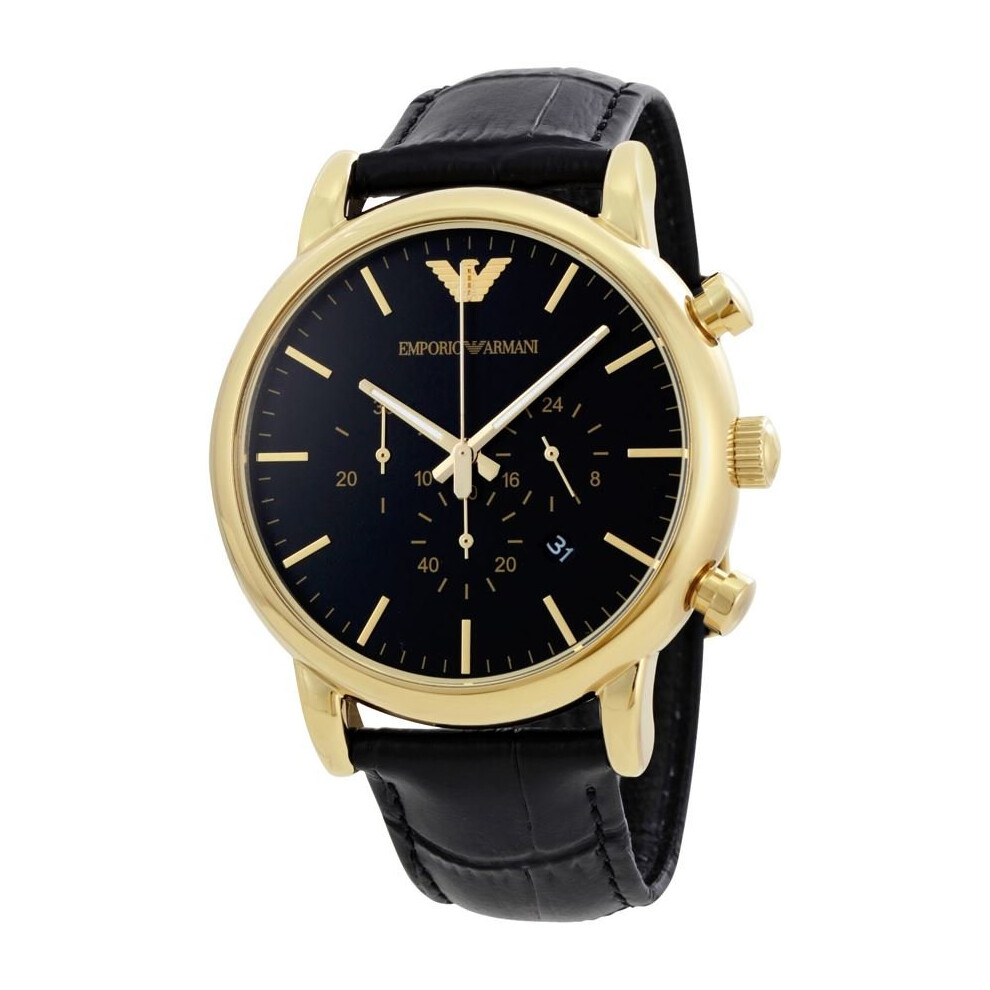 Armani Emporio Mens Chronograph Watch Strap Black Dial Ar1917