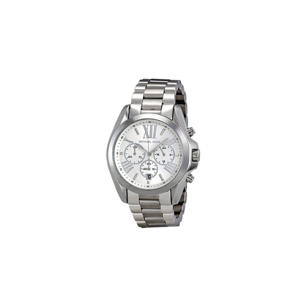 Michael Kors Ladies Bradshaw Watch Strap Dial Chronograph Mk5535 Silver