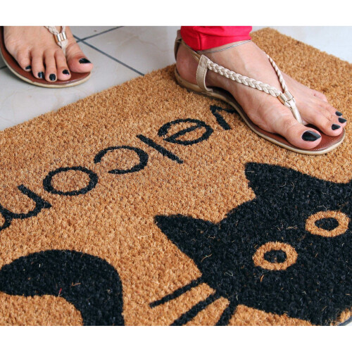 Meow Welcome Eco Friendly Natural Coir Door Mat 2