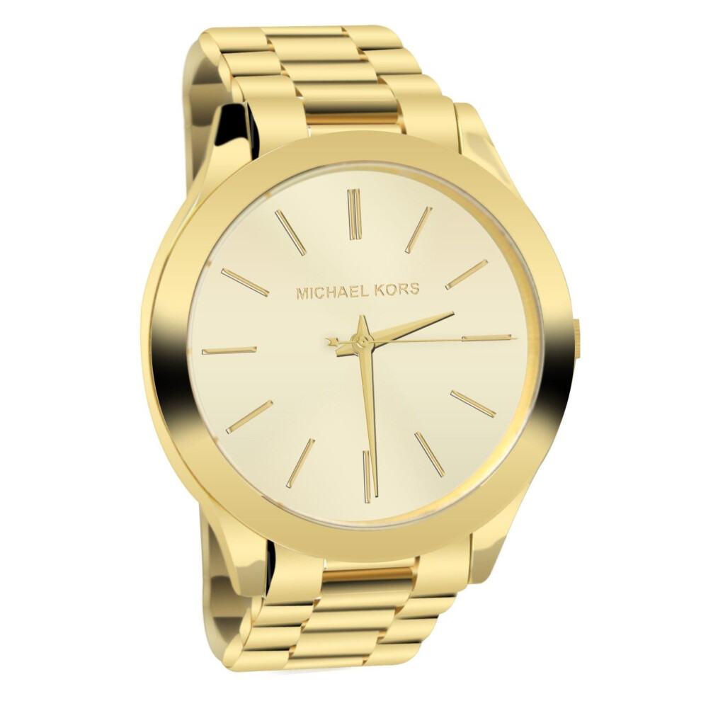 Michael Kors Runway Ladies' Glitz Gold Tone Slim Size Round Design Watch MK3179