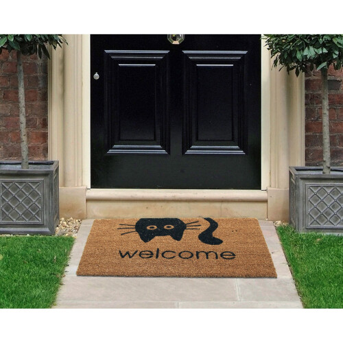 Meow Welcome Eco Friendly Natural Coir Door Mat 1