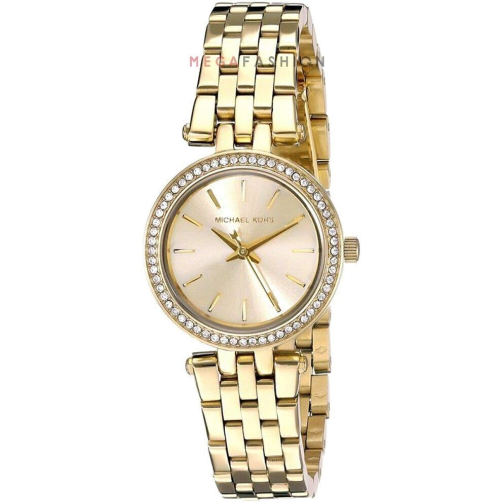 Michael Kors Ladies Mini Darci Watch Gold Bracelet Gold Dial MK3295