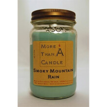 More Than A Candle SMR16M 16 oz Mason Jar Soy Candle, Smoky Mountain Rain