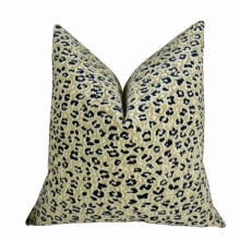 Plutus PB11090-2222-DP Soft Cheetah Handmade Double Sided Throw Pillow, Cream & Black - 22 x 22 in.