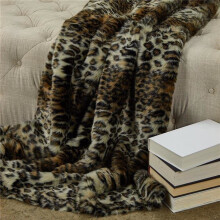 Plutus PBEZ1778-7090-TC Wild Leo Faux Fur Luxury Throw Blanket, Brown & Beige - Twin