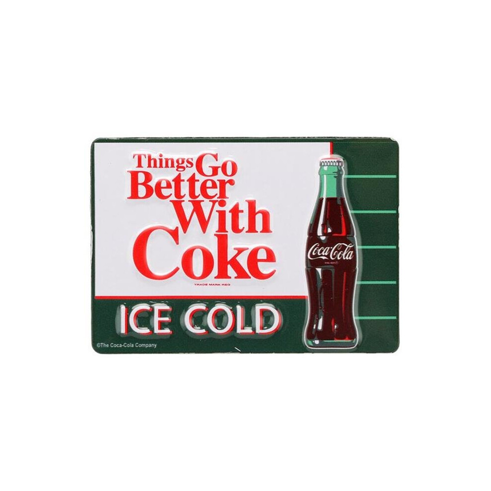 Coca-Cola 90144128-S Go Better with Coke Embossed Tin Magnet