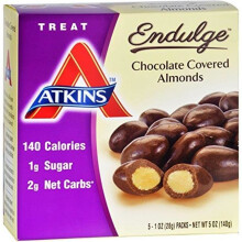 Atkins, Endulge, Schokoladenüberzogene Mandeln, 5 Packungen, je 1 oz (28 g)