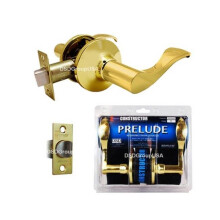 Constructor Prelude Passage Lever Door Lock with Knob Handle Lockset, Polished Brass