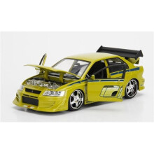 Jada 99788 Brians Mitsubishi Lancer Evolution VII The Fast and the Furious Movie 1 by 24 Diecast Model Car, Yellow