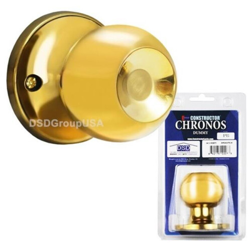 Constructor Chronos Dummydoor Lever Lock Set Knob Handle Set, Polished Brass