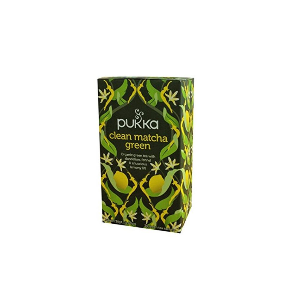 Pukka Herbs, Organic Clean Matcha Green, 20 Sachets, 0.05 oz (1.5 g) Each