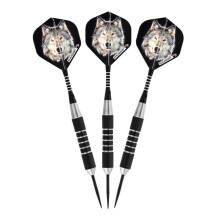 Elkadart 22-0430-19 Lone Wolf Steel Tip Darts Silver with Black Knurling - 19 g