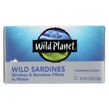 Wild Planet, Wild Sardines, Skinless & Boneless Fillets in Water, 4.25 oz (120 g) - Case of 12