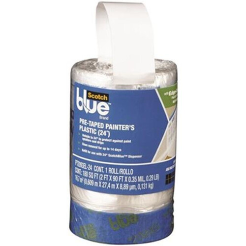 HardwareExpress 34065 3M Scotchblue Pre-Taped Painters Plastic - 24 in.