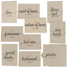 Hortense B. Hewitt 53894 Kraft Wedding Party Thank You Set - Pack of 30