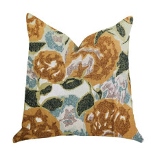 Plutus PBRA1360-2030-DP Dahlia Jardin Floral Brown & Green Luxury Throw Pillow, 20 x 30 in. Queen