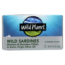 Wild Planet, Wild Sardines, Skinless & Boneless Fillets in Extra Virgin Olive Oil, 4.25 oz (120 g)