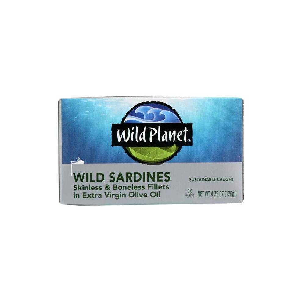 Wild Planet , Wild Sardines, Skinless & Boneless Fillets In Extra Virgin Olive Oil, 4.25 Oz (120 G)