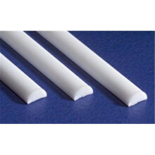 EverGreen EVG242 0.08 in. Styrene Half Round Railroad Scratch Building Supply, White