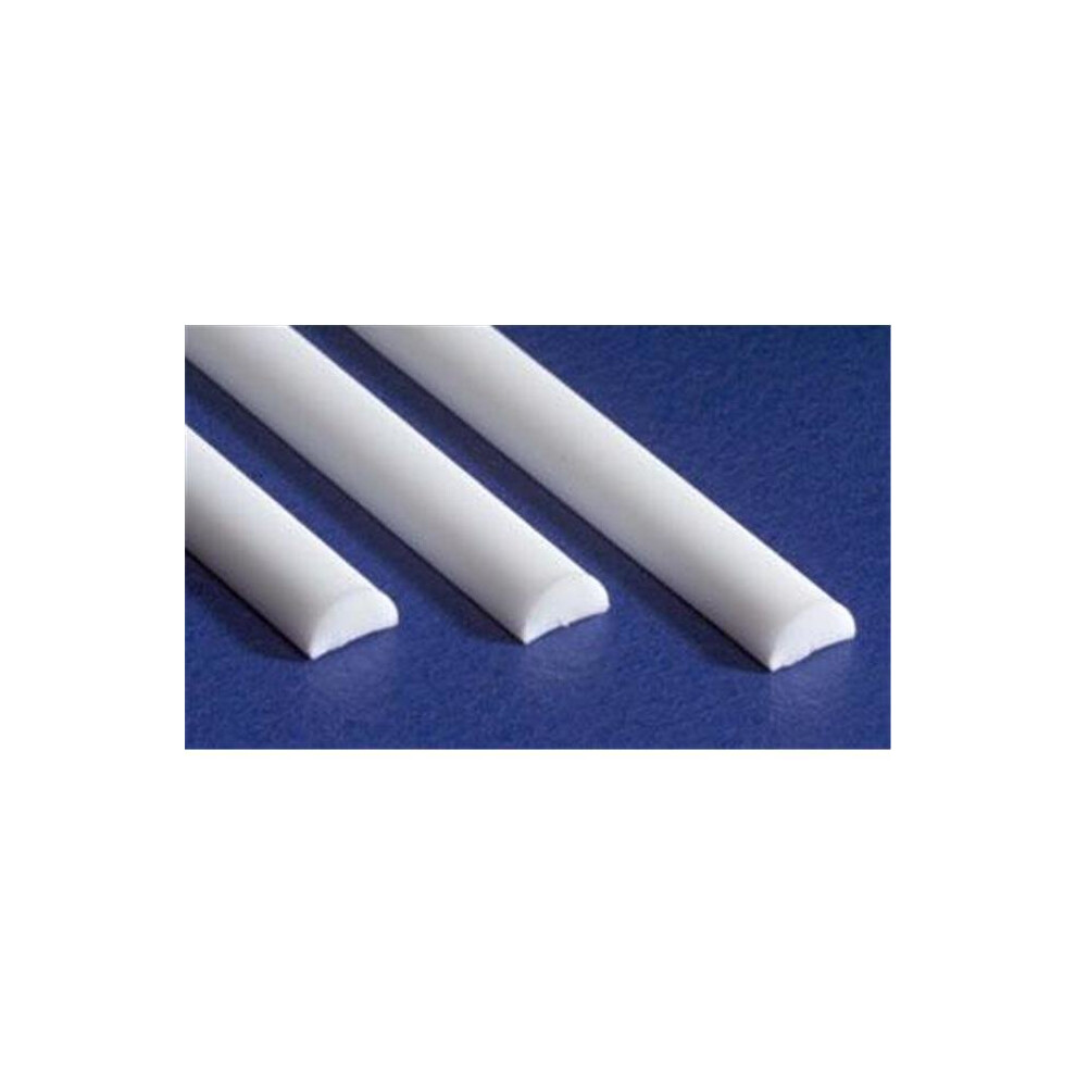 Evergreen Evg242 0.08 In. Styrene Half Round Railroad Scratch Building Supply, White