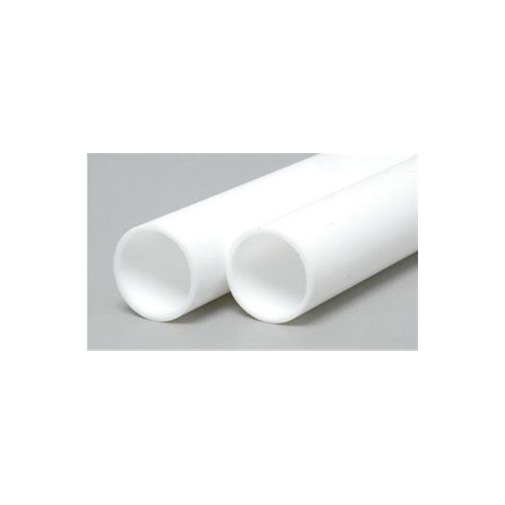 EverGreen EVG236 0.50 in. Styrene Tubing Railroad Scratch Building Supply. White