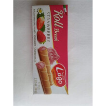 Gastone Lago 295839 Roll Break Wafer Cannoli Strawberry Cream, 2.82 oz - Pack of 12
