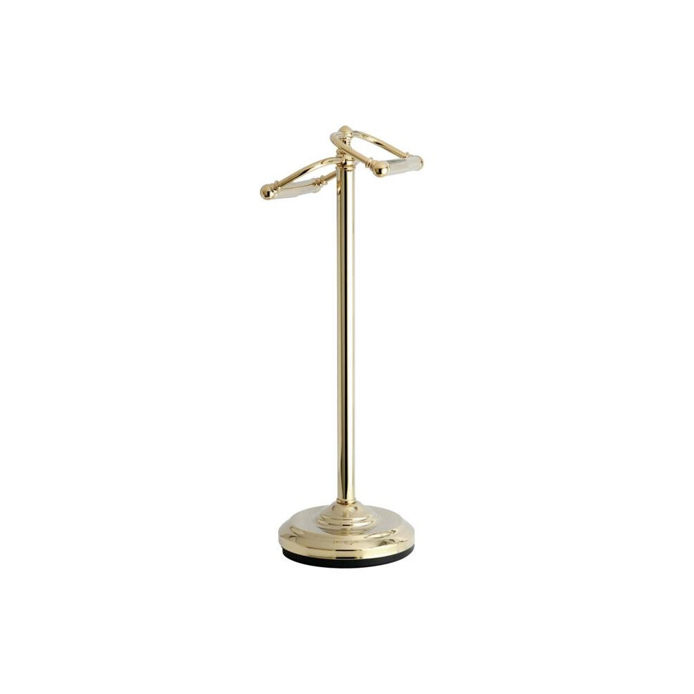 Kingston Brass CC2202 Vintage Freestanding Toilet Paper Stand, Polished Brass