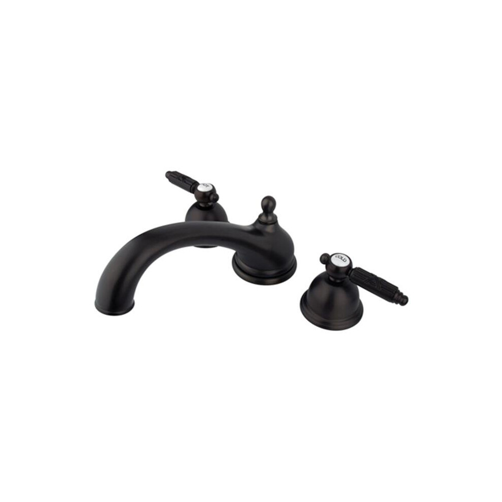 Kingston Brass Bronze Ks3355gl Roman Tub Filler With Handle, Oil Rubbed