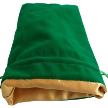 Metallic Dice Games LIC8005 6 x 8 Velvet & Satin Dice Bag, Green & Gold