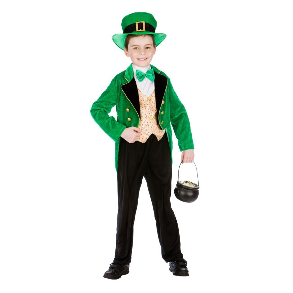 Wicked Costumes (Medium) Kids Deluxe Leprechaun Boy Costume White,Green,Black