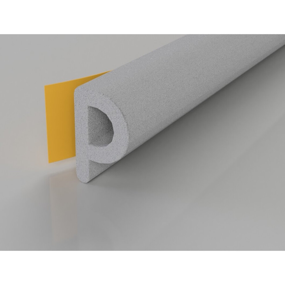 (White, 10m) Stormguard EPDM P Profile Draught Excluder - Self Adhesive Rubber Weather Strip