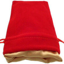 Metallic Dice Games LIC9001 4 x 6 Velvet & Satin Dice Bag, Red & Gold