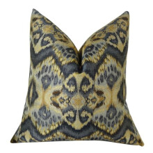 Plutus PB11082-2424-DP Rhythm Waves Handmade Double Sided Throw Pillow, Blue, Navy & Taupe - 24 x 24 in.