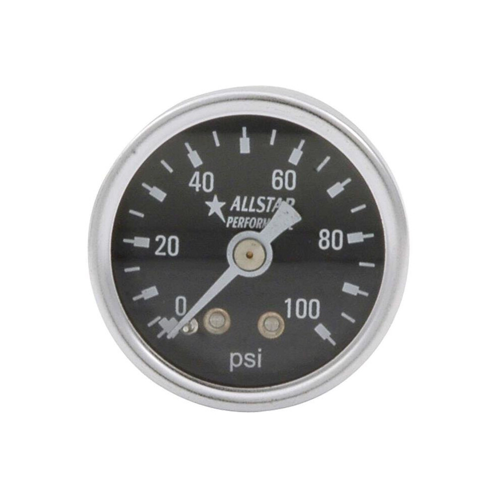 Allstar Performance All80216 1.5 In. Dia. 0-100 Psi Dry Type Pressure Gauge 848238040968