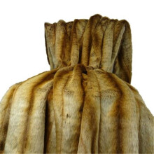Plutus PB16418-114x120 Sheared Faux Fur Chinchilla Blanket, Gold, Beige & Brown - 114 x 120 in.