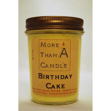 More Than A Candle BDC8J 8 oz Jelly Jar Soy Candle, Birthday Cake