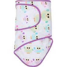 Miracle Blanket 15342 Owls With Purple Trim Baby Swaddle Blanket
