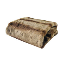 Plutus PBSF1418-80x110T 80 x 110 in. Sheared Faux Chinchilla Luxury Throw Blanket - Gold, Beige & Brown