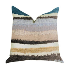 Plutus PBRA1342-2020-DP Blue Stone River Sand Multi Color Luxury Throw Pillow, 20 x 20 in.
