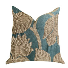 Plutus PBRA1354-2020-DP Golden Arabella Vine in Green & Gold Luxury Throw Pillow, 20 x 20 in.