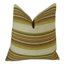 Plutus PB11241-2626-DP Camp Evergreen Seaweed Handmade Double Sided Throw Pillow, Cream, Green & Brown - 26 x 26 in.