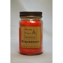 More Than A Candle SBY16M 16 oz Mason Jar Soy Candle, Strawberry