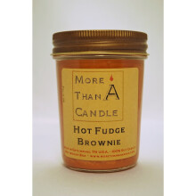 More Than A Candle HFB8J 8 oz Jelly Jar Soy Candle, Hot Fudge Brownie