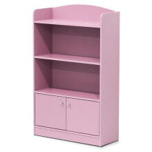 Furinno FR16121PK Kidkanac Bookshelf with Storage Cabinet, Pink
