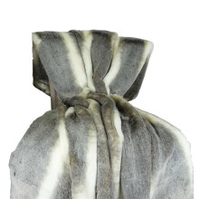 Plutus PB16444-8090-TC 80 x 90 in. Tissavel Chinchilla Faux Fur Handmade Throw Blanket - Gray & Cream