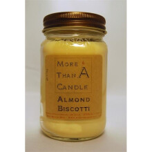 More Than A Candle AB16M 16 oz Mason Jar Soy Candle, Almond Biscotti