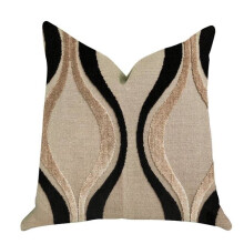 Plutus PBRA1367-2026-DP Misty Belvedere Luxury Double Sided Throw Pillow, Black & Brown - Standard