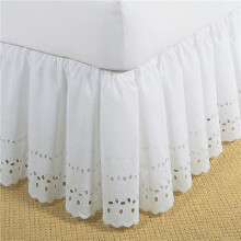 Fresh Ideas FRE30014WHIT04 Bed Skirt Ruffled Eyelet White - King
