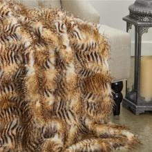 Plutus PBEZ1782-96x110T Porcupine Faux Fur Luxury Throw Blanket, Beige - Queen