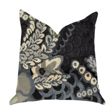 Plutus PBRA1394-2626-DP Leilani Fleurs Luxury Throw Pillow in Blue & Beige Tones, 26 x 26 in.